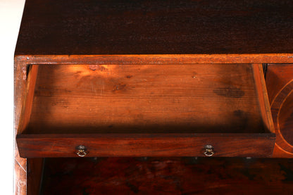 Prachtige Engelse secretaire schrijfcommode echt hout echt leren blad bureautafel commode antiek vintage