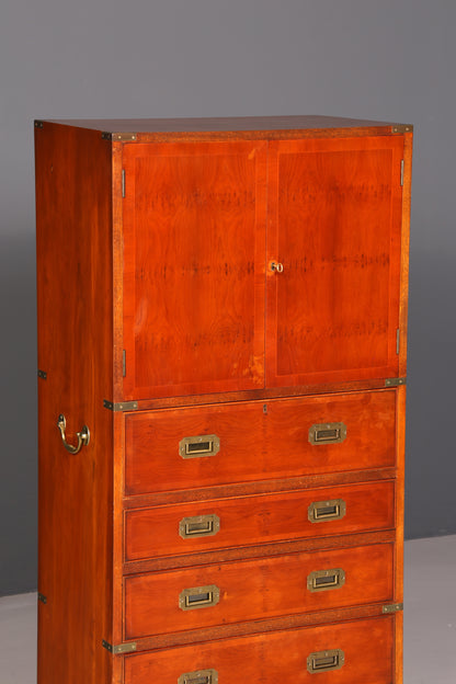 Wunderschöner Maritimer Schrank Vertiko Military Chest Kommode Sekretär Schubladenschrank Antik Sekretär Vintage
