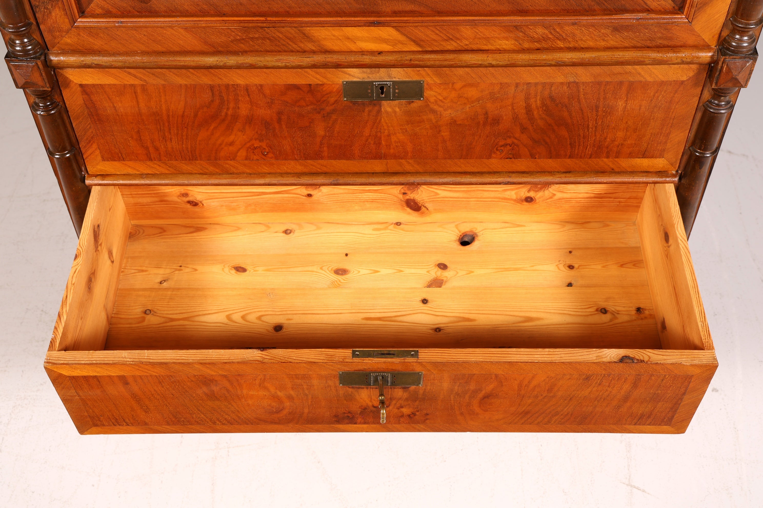 Edler Gründerzeit Sekretär Vertiko Highboard Louis Philippe Kommode Antik um 1880 Schreibsekretär