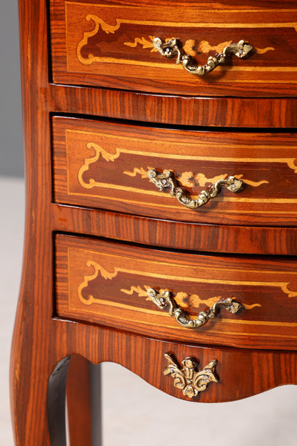 Edle Barock Stil Kommode Antik Stil Beistelltisch Messing Schränkchen