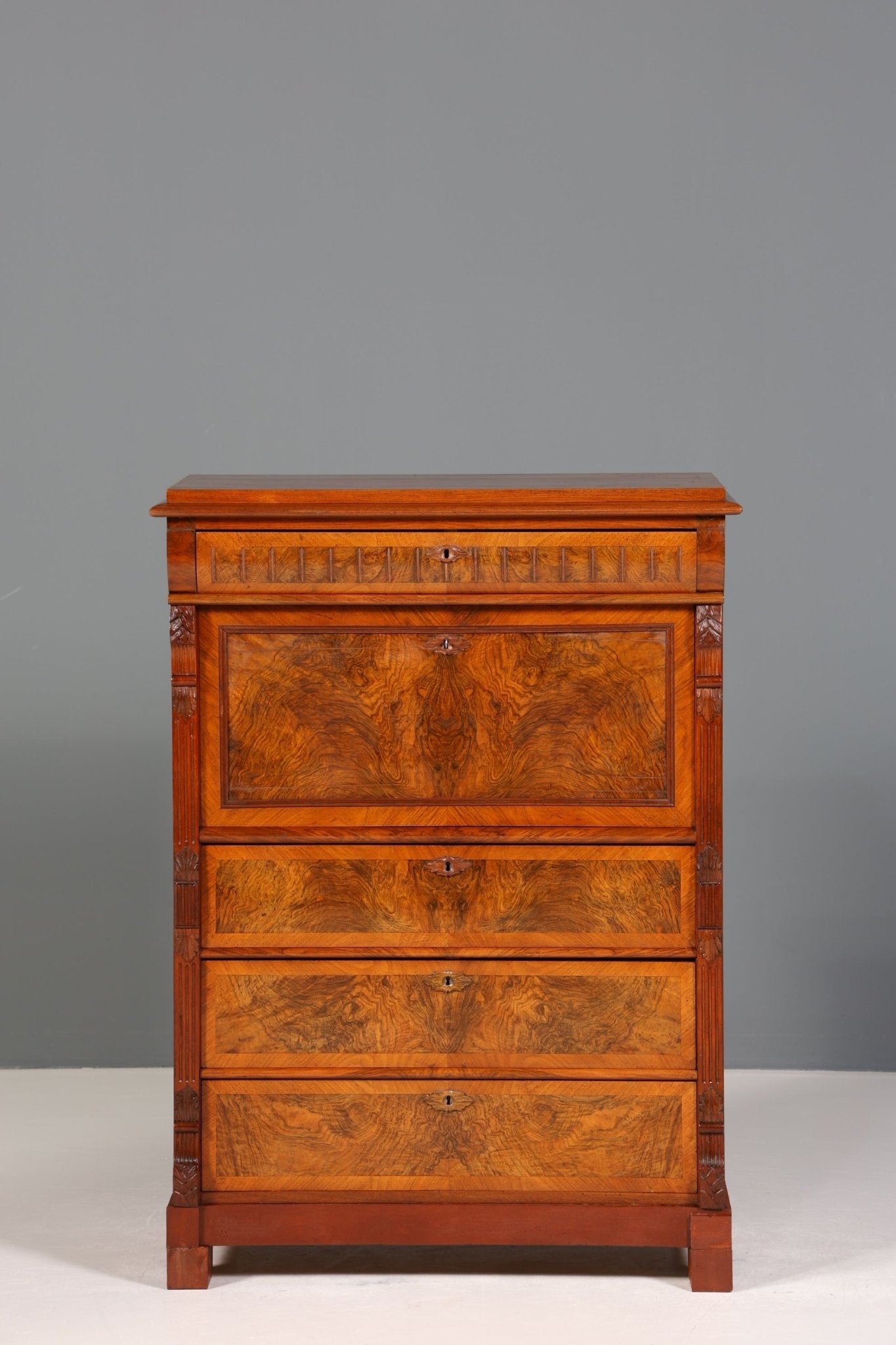 Stilvoller Gründerzeit Sekretär Vertiko Highboard Jugendstil Kommode Schrank um 1880