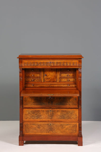 Stilvoller Gründerzeit Sekretär Vertiko Highboard Jugendstil Kommode Schrank um 1880