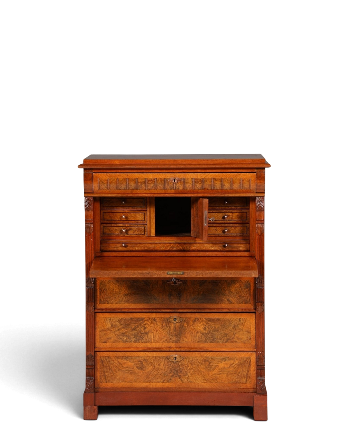 Stilvoller Gründerzeit Sekretär Vertiko Highboard Jugendstil Kommode Schrank um 1880
