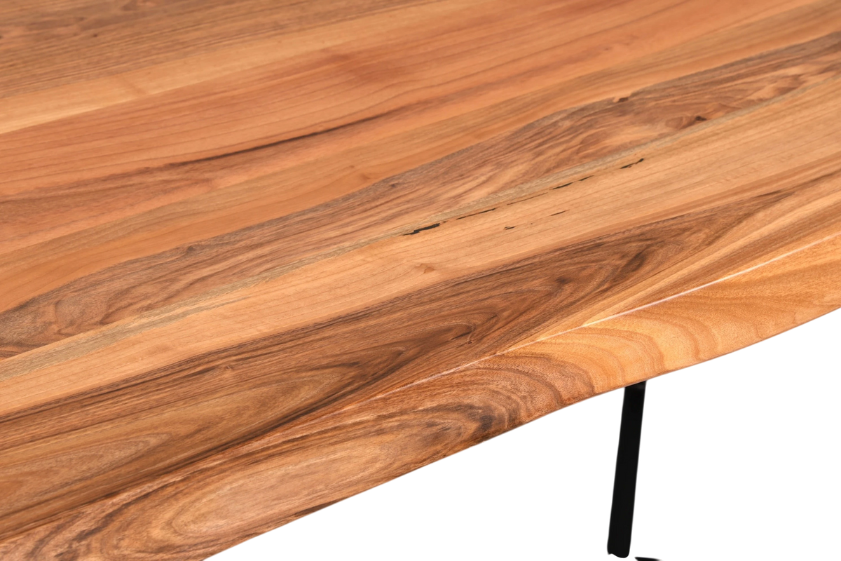 Traumhafter Nussbaum Tisch 220cm-95cm Esszimmer Tisch Baumkanten Platte massiv Holz Küchentisch