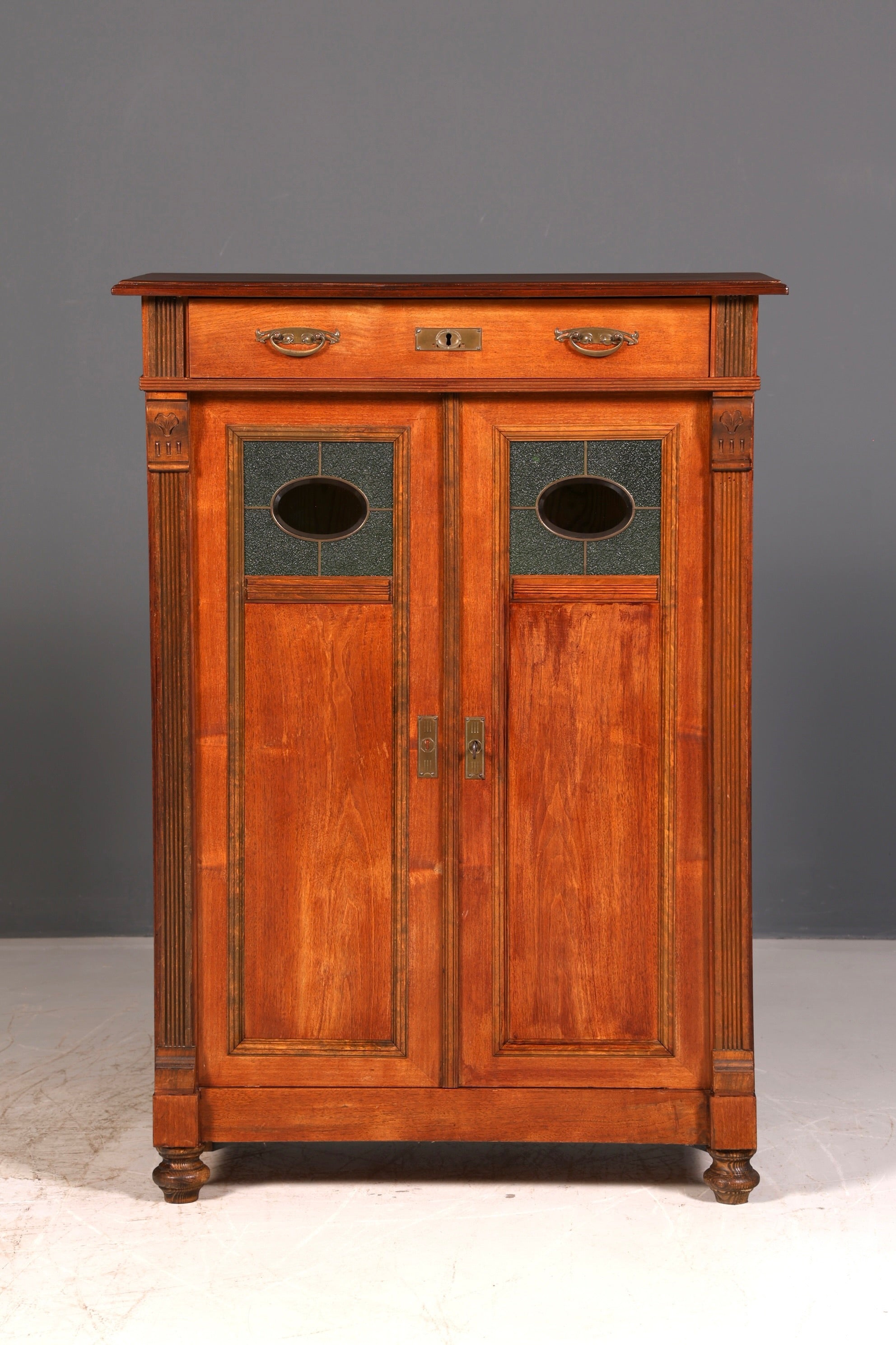 Prachtige jugendstil-vertiko, Gründerzeitkast, antieke highboardkast, commode, buffet, vintage