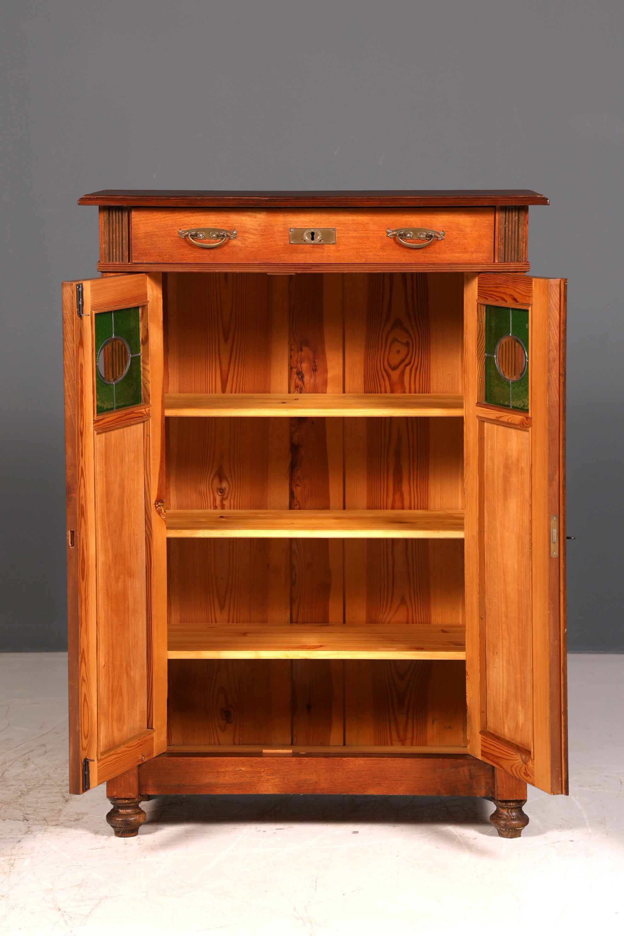 Prachtige jugendstil-vertiko, Gründerzeitkast, antieke highboardkast, commode, buffet, vintage