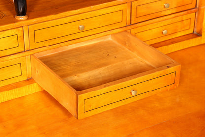 Prachtige originele Biedermeier secretaire circa 1860 ladekast antiek kantoor ladekast Engels met zuilen