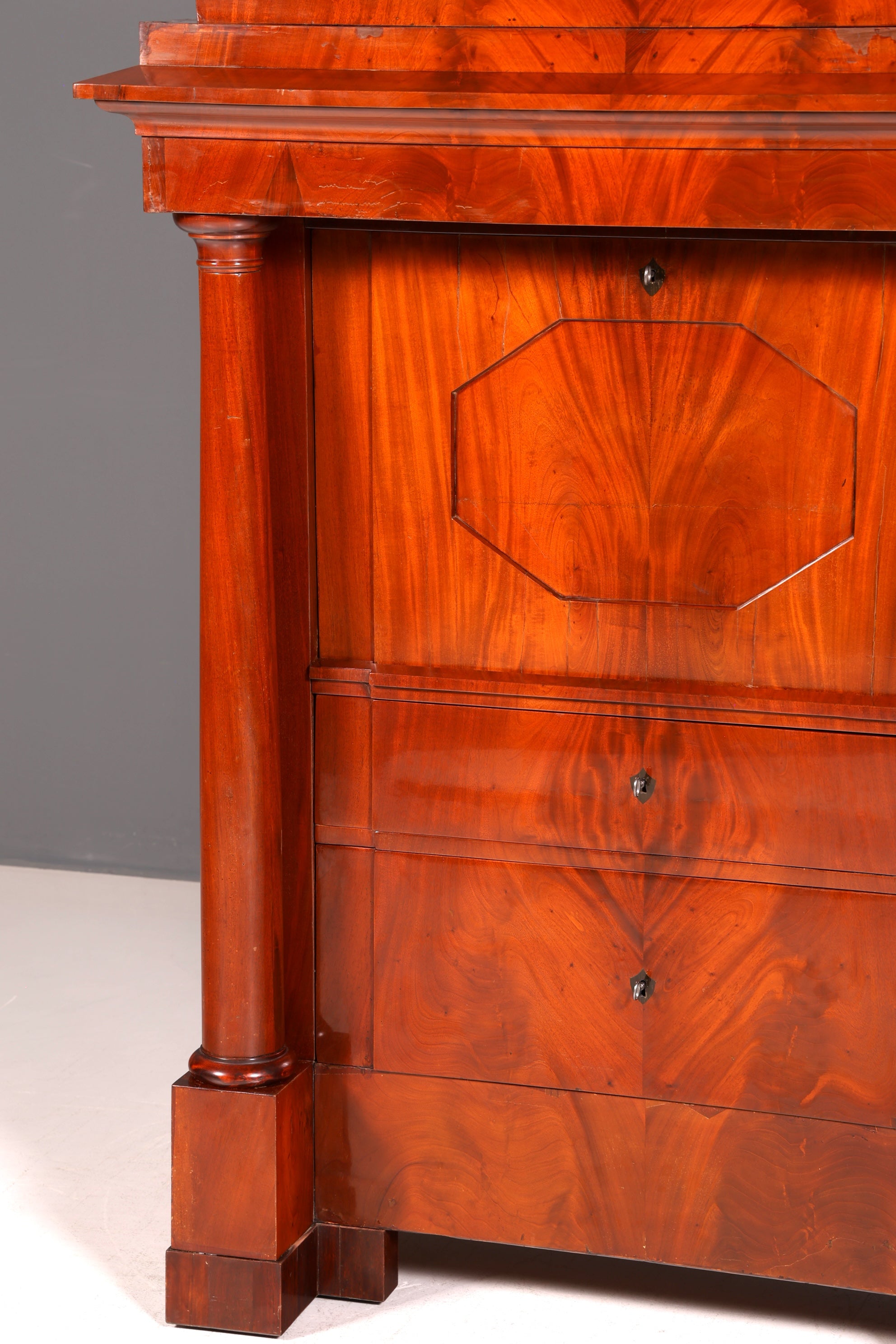 Wunderschöner Original Biedermeier Sekretär um 1860 Kommode Antik Bürokommode Englisch Säulen