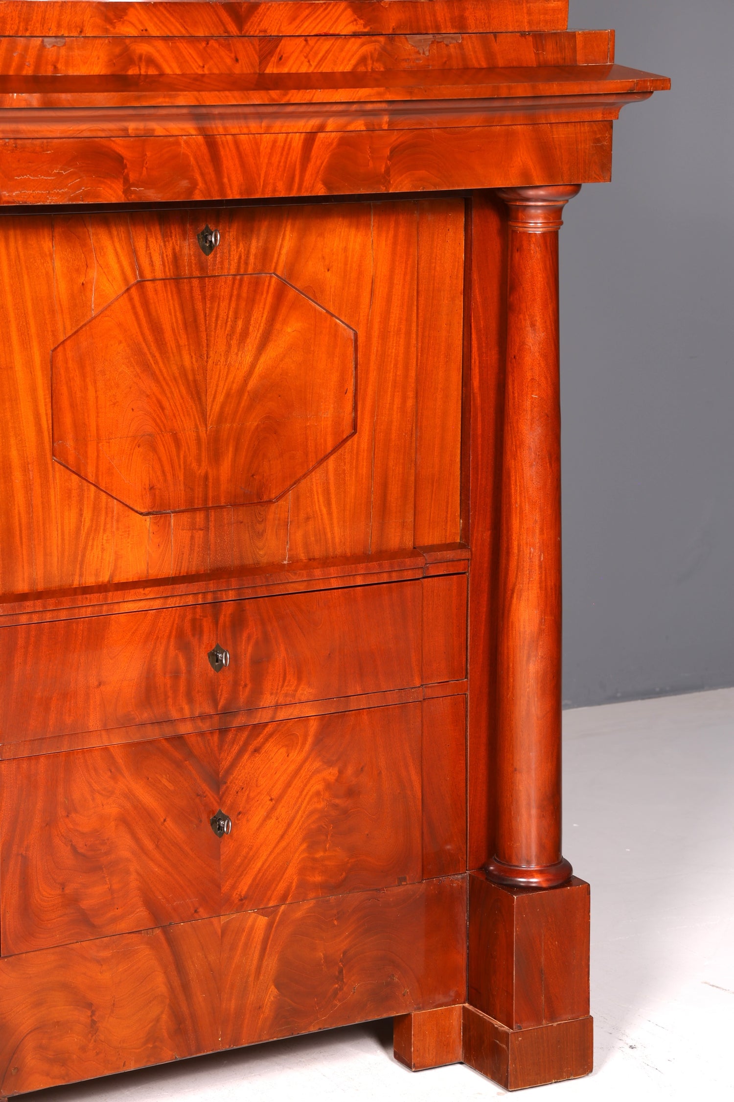 Wunderschöner Original Biedermeier Sekretär um 1860 Kommode Antik Bürokommode Englisch Säulen