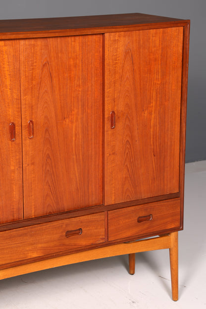 Wunderschönes Mid Century Highboard Vintage Schrank Retro Sideboard Danish Design Teak Holz Kommode