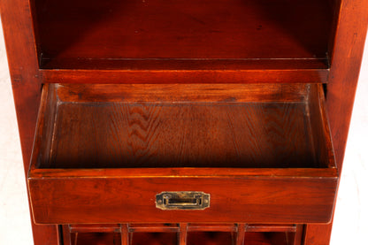 Wunderschönes Bücherregal mit Weinregal Standregal Kolonialstil Regal Weinschrank Bücherschrank Massivholz