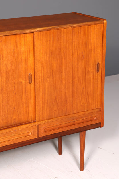 Stilvolles Mid Century Highboard Teak Holz Danish Design Sideboard Schrank Vintage Kommode Skandinavisch