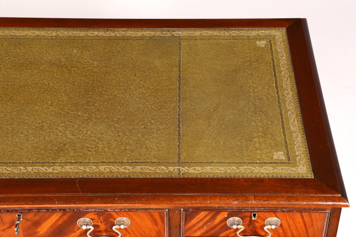 Wunderschöner Englischer Schreibtisch Mahagoni echt Lederauflage Bürotisch Antik Office Desk Schreibtisch