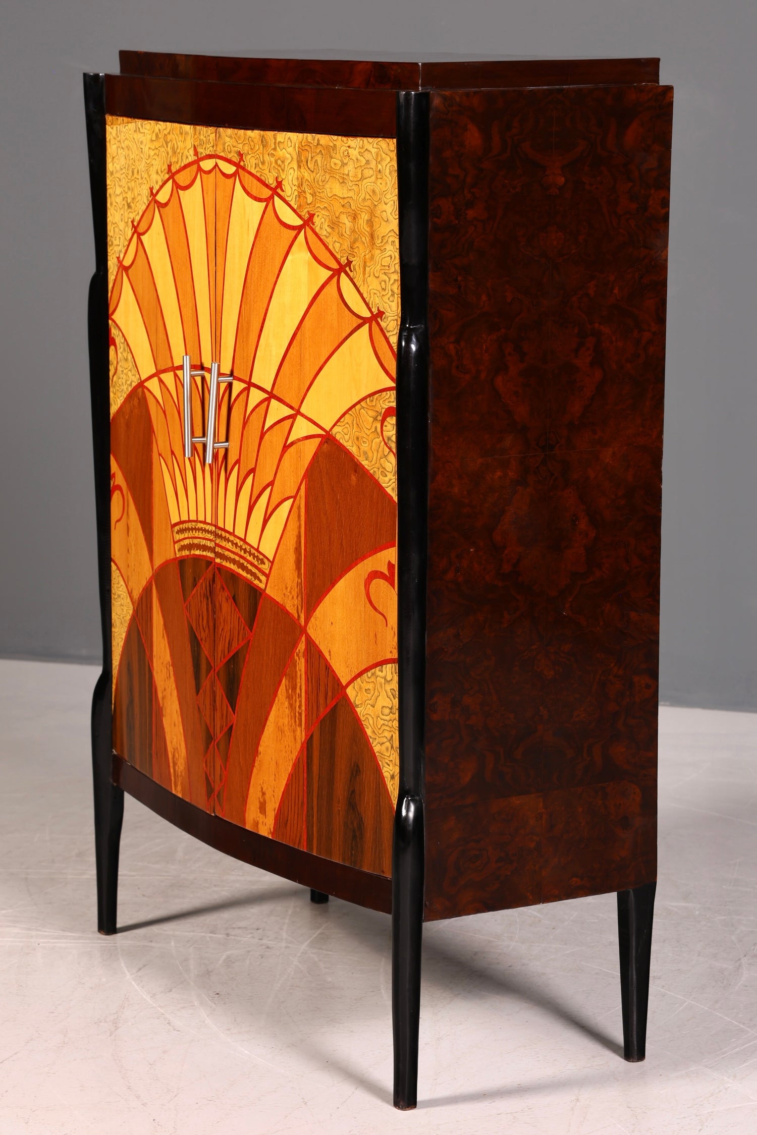 Traumhaftes Art Deco Design Highboard Schrank Kommode Vertiko Sun Cabinet Wäscheschrank