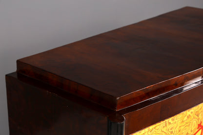 Traumhaftes Art Deco Design Highboard Schrank Kommode Vertiko Sun Cabinet Wäscheschrank