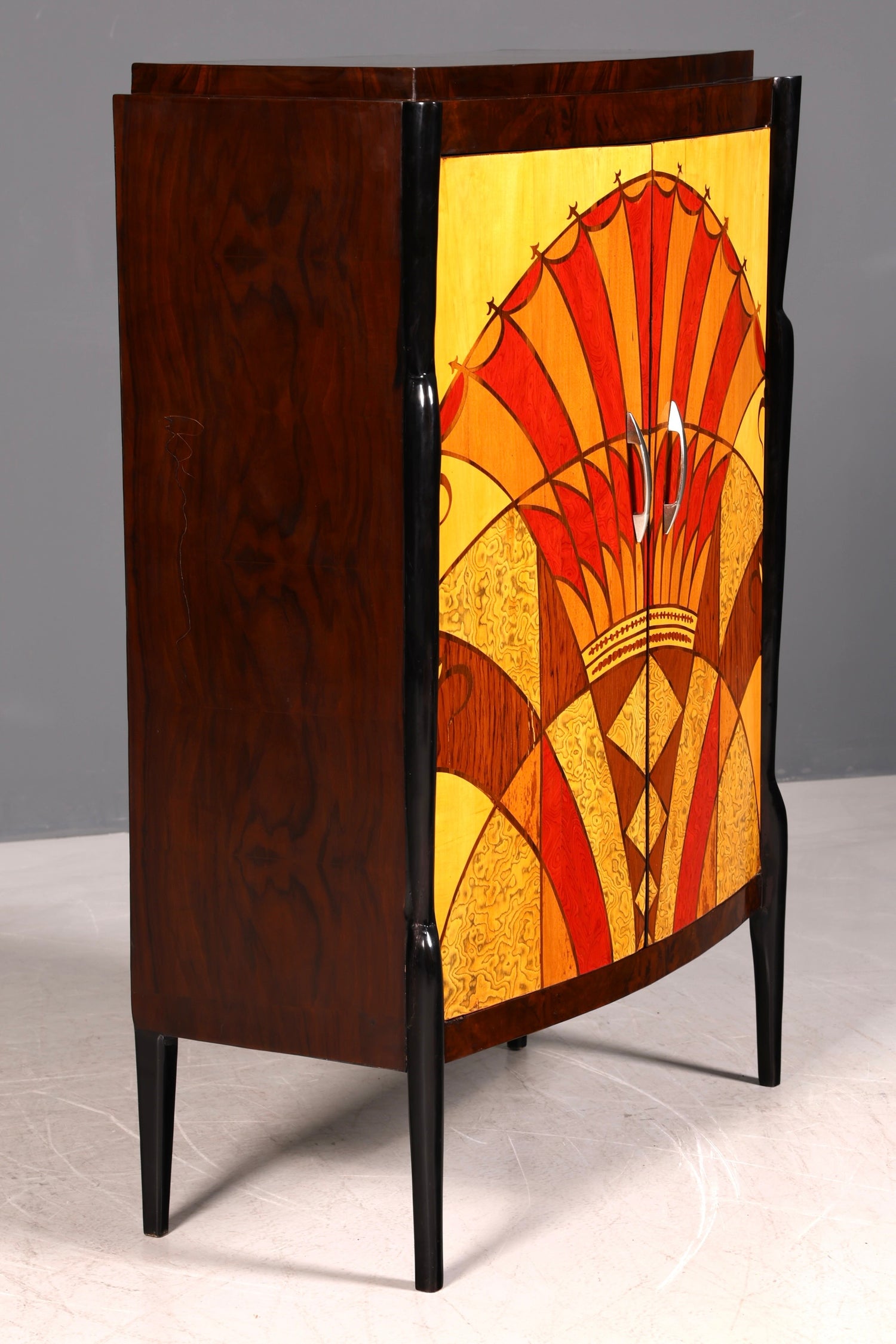 Stilvolles Art Deco Stil Highboard Schrank Kommode Vertiko Sun Cabinet Wäscheschrank