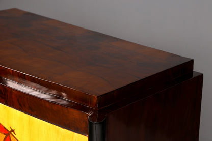 Stilvolles Art Deco Stil Highboard Schrank Kommode Vertiko Sun Cabinet Wäscheschrank