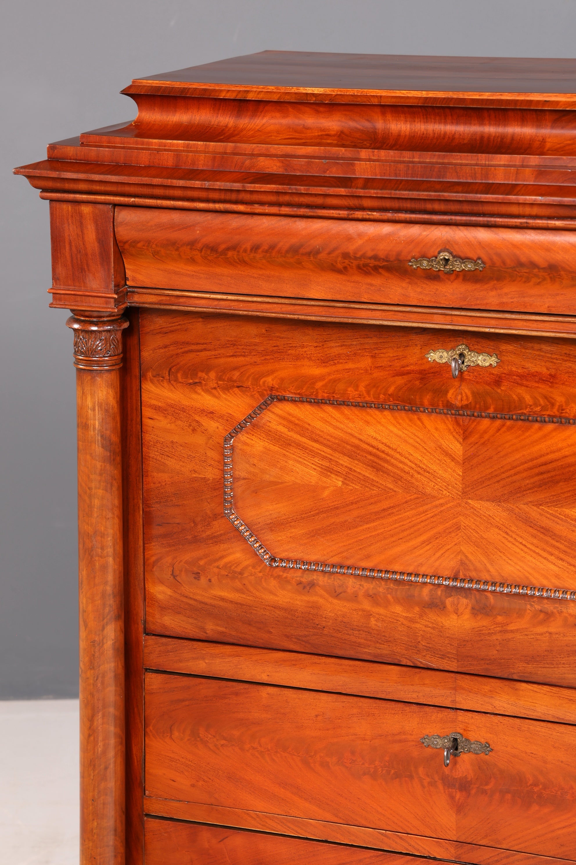 Beeindruckender Biedermeier Sekretär Louis Philippe Vertiko Antik Kommode Schreibkommode Office Desk