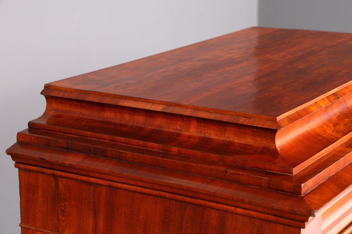 Indrukwekkende Biedermeier-secretaire Louis Philippe vertiko antieke ladekast schrijfcommode bureautafel