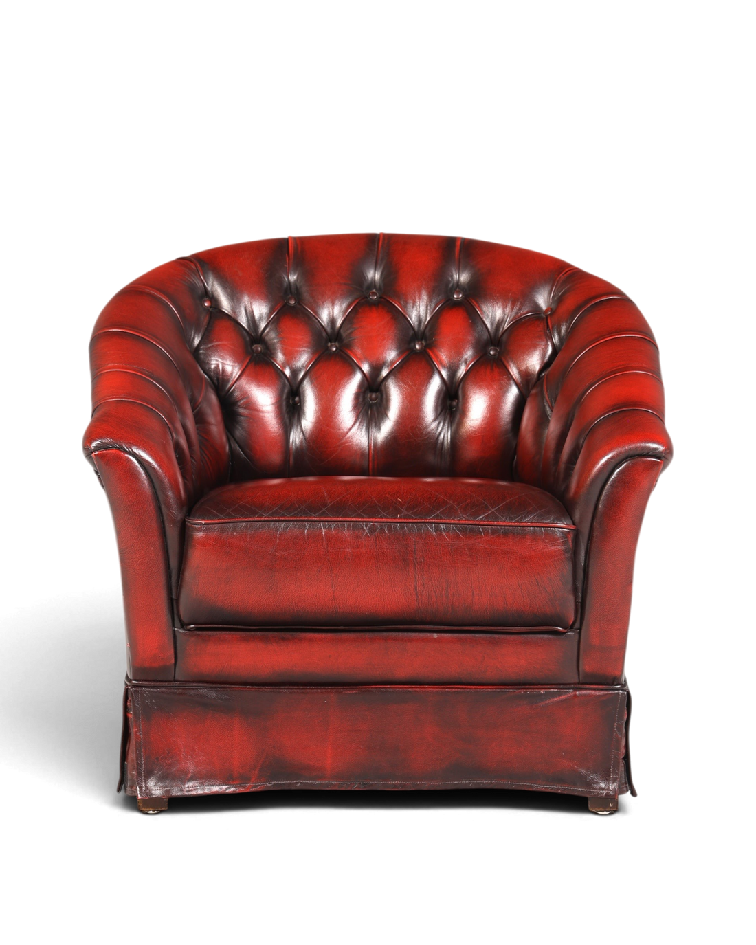 Stilvoller Original Chesterfield Sessel Englischer Armlehnsessel Oxblood Englisch Herrensessel 1 von 2