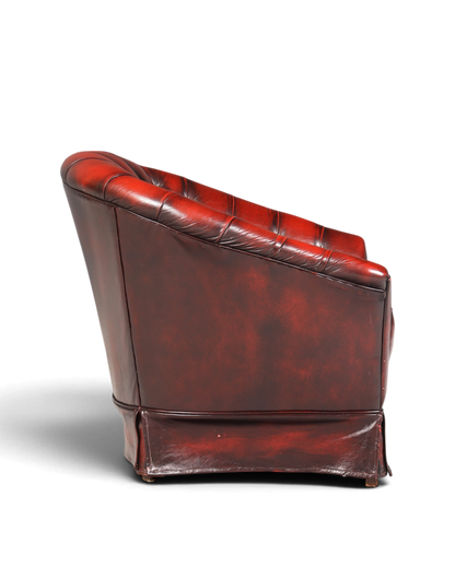 Stilvoller Original Chesterfield Sessel Englischer Armlehnsessel Oxblood Englisch Herrensessel 1 von 2