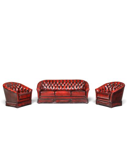 Stilvoller Original Chesterfield Sessel Englischer Armlehnsessel Oxblood Englisch Herrensessel 1 von 2