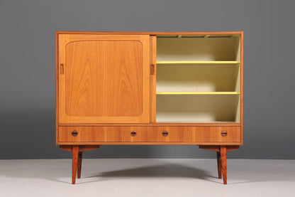 Stilvolles Mid Century Highboard "Made in Denmark" echt Holz Schrank Retro Sideboard Regal