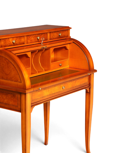 Hauptstadt Möblerei Rollsekretär im Barock Stil aus Holz mit Zylinderverschluss, ausziehbarer Schreibfläche und Schlüssel