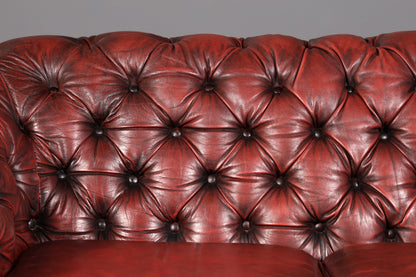 Wunderschönes Original Chesterfield 2-Sitzer Sofa Englische Leder Couch England Polstersofa Antik