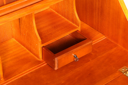 G311 Finish cm Stilvoller Englischer Sekretär Büro Aufsatzsekretär Eibe Antik Stil Vitrinen Schrank UK (Kopie)