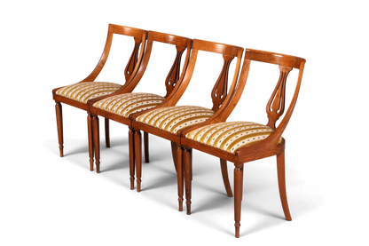 4x Edle Englische Stühle Englisch Dining Chairs Antik 60er Jahre Regency Küchenstühle Stuhlset
