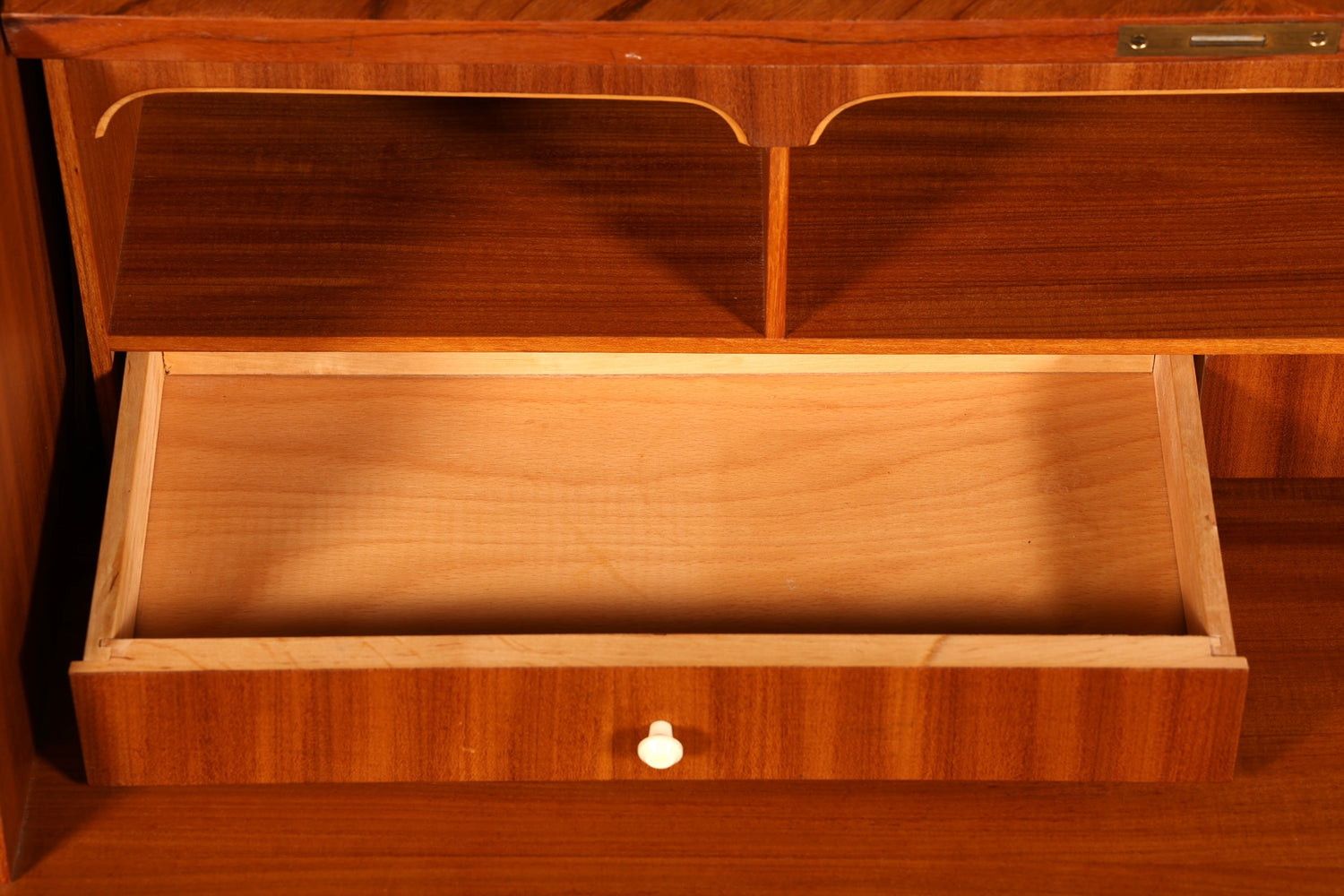 Wunderschöner Mid Century Rollladen Sekretär Danish Design echt Holz Schreibkommode 60er Jahre