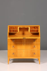 Schlichter Mid Century Sekretär Vintage Schreibmöbel echt Holz Kommode Retro Office Secretary