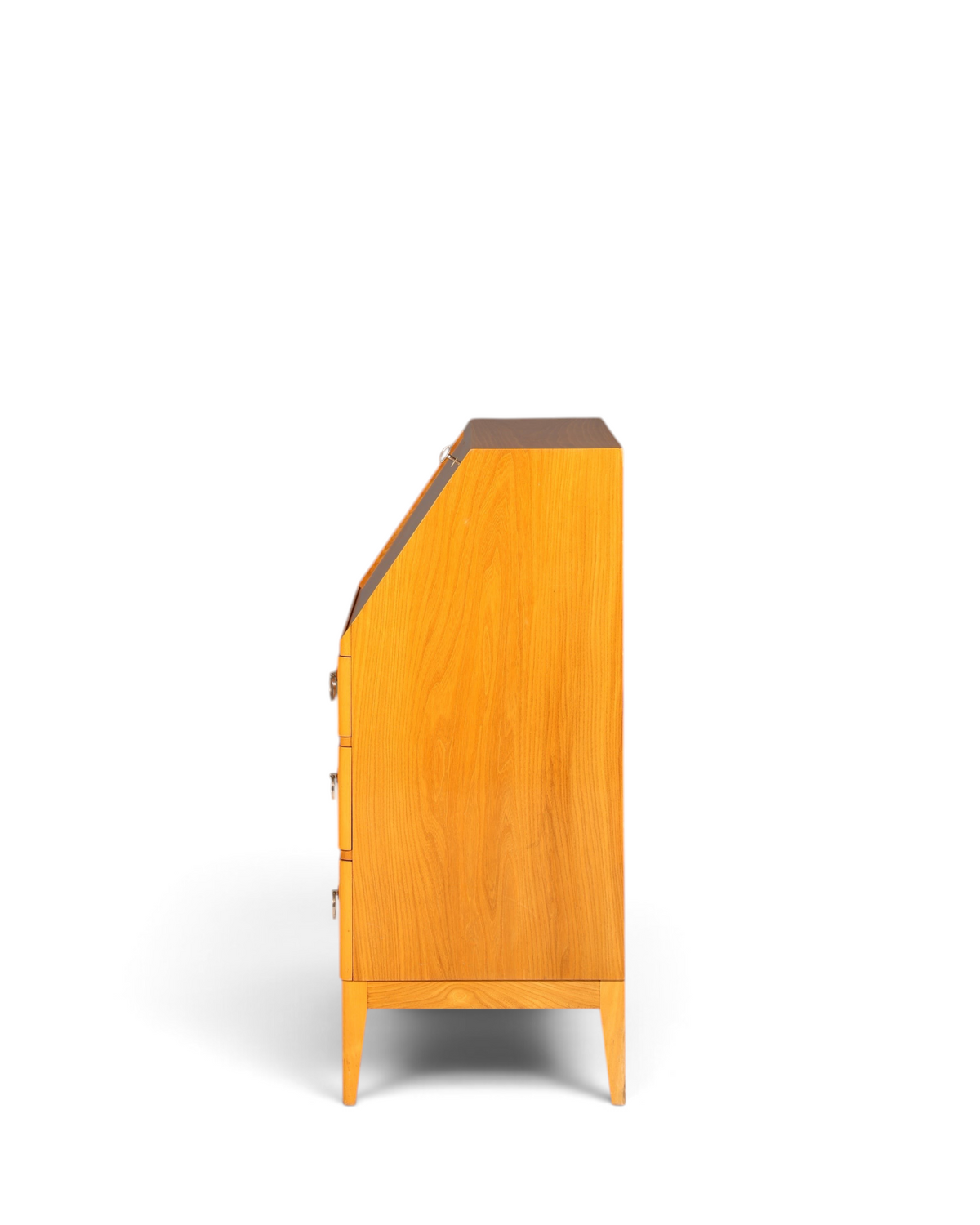 Schlichter Mid Century Sekretär Vintage Schreibmöbel echt Holz Kommode Retro Office Secretary