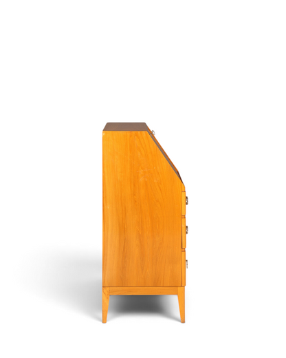 Schlichter Mid Century Sekretär Vintage Schreibmöbel echt Holz Kommode Retro Office Secretary