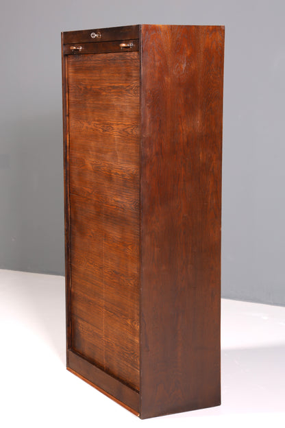 Schlichter Mid Century Rollladenschrank Bauhaus Apothekerschrank Art Deco Aktenschrank Büroschrank