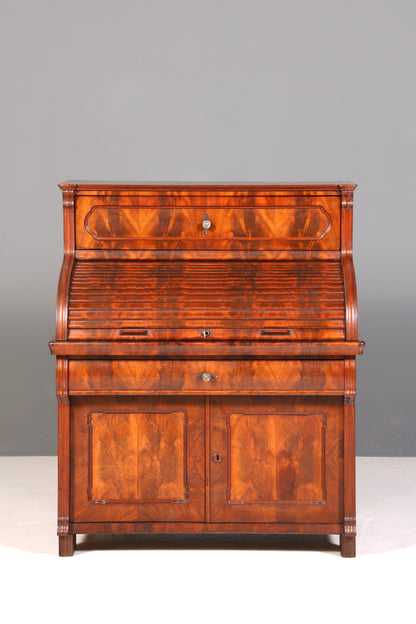 Beeindruckender Louis Philippe Sekretär Antik Rollladen Sekretär Nussbaum Schreibtisch Aufsatzsekretär