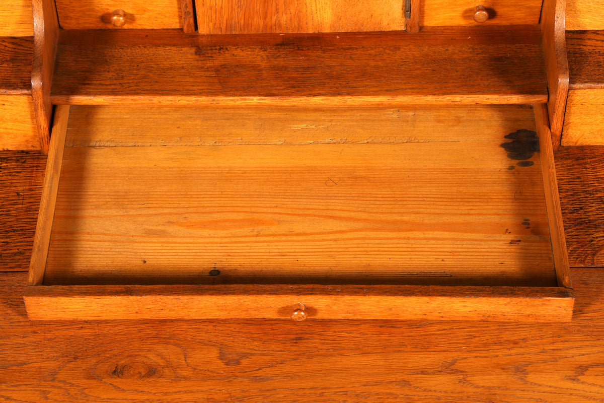 Prachtige Louis Seize secretaire echt hout eik schrijftafel barok intarsia antiek bureau