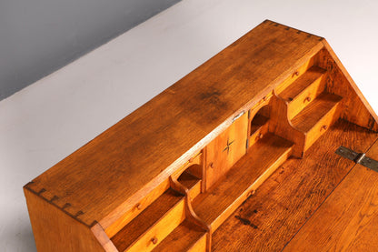 Wunderschöner Louis Seize Sekretär Echt Holz Eiche Schreibsekretär Barock Intarsien Antik Schreibtisch