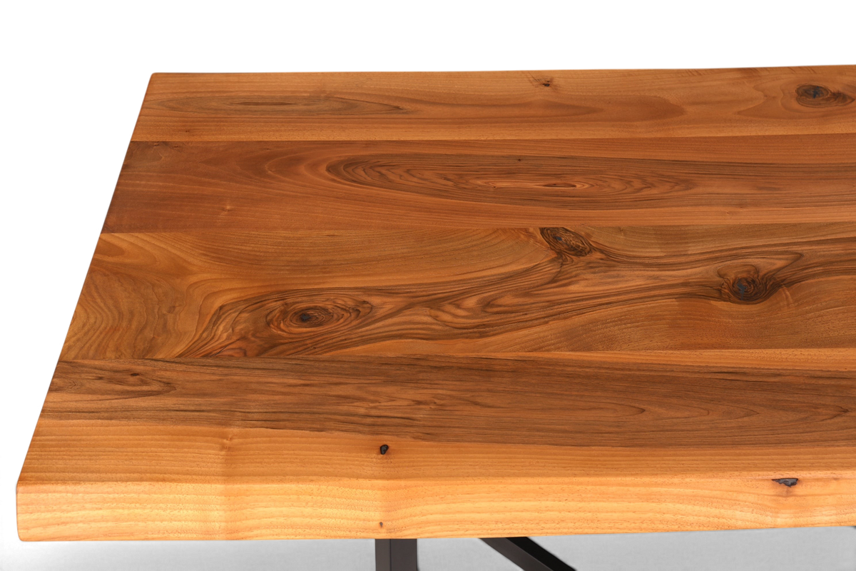 Edler Nussbaum Tisch 260cm-97cm Esszimmer Tisch Baumkanten Platte massiv Holz Küchentisch