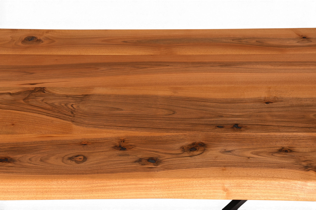 Edler Nussbaum Tisch 260cm-97cm Esszimmer Tisch Baumkanten Platte massiv Holz Küchentisch