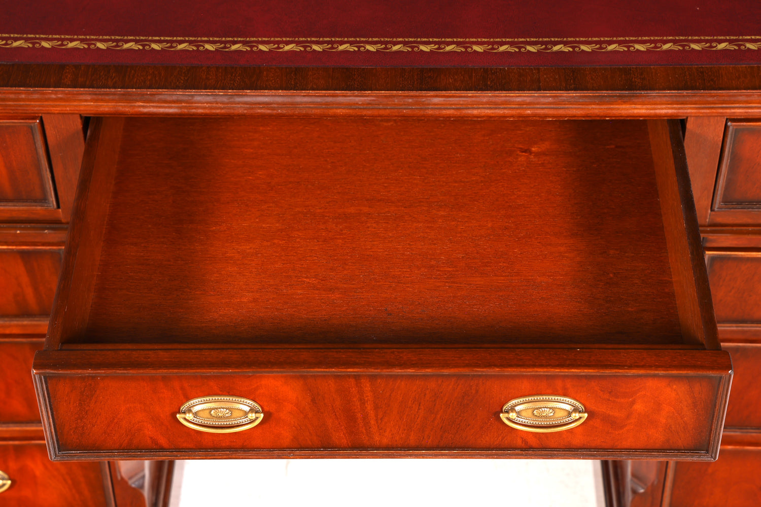 Wunderschöner Original Heldense Englischer Schreibtisch Echt Lederauflage Bürotisch Antik Office Desk