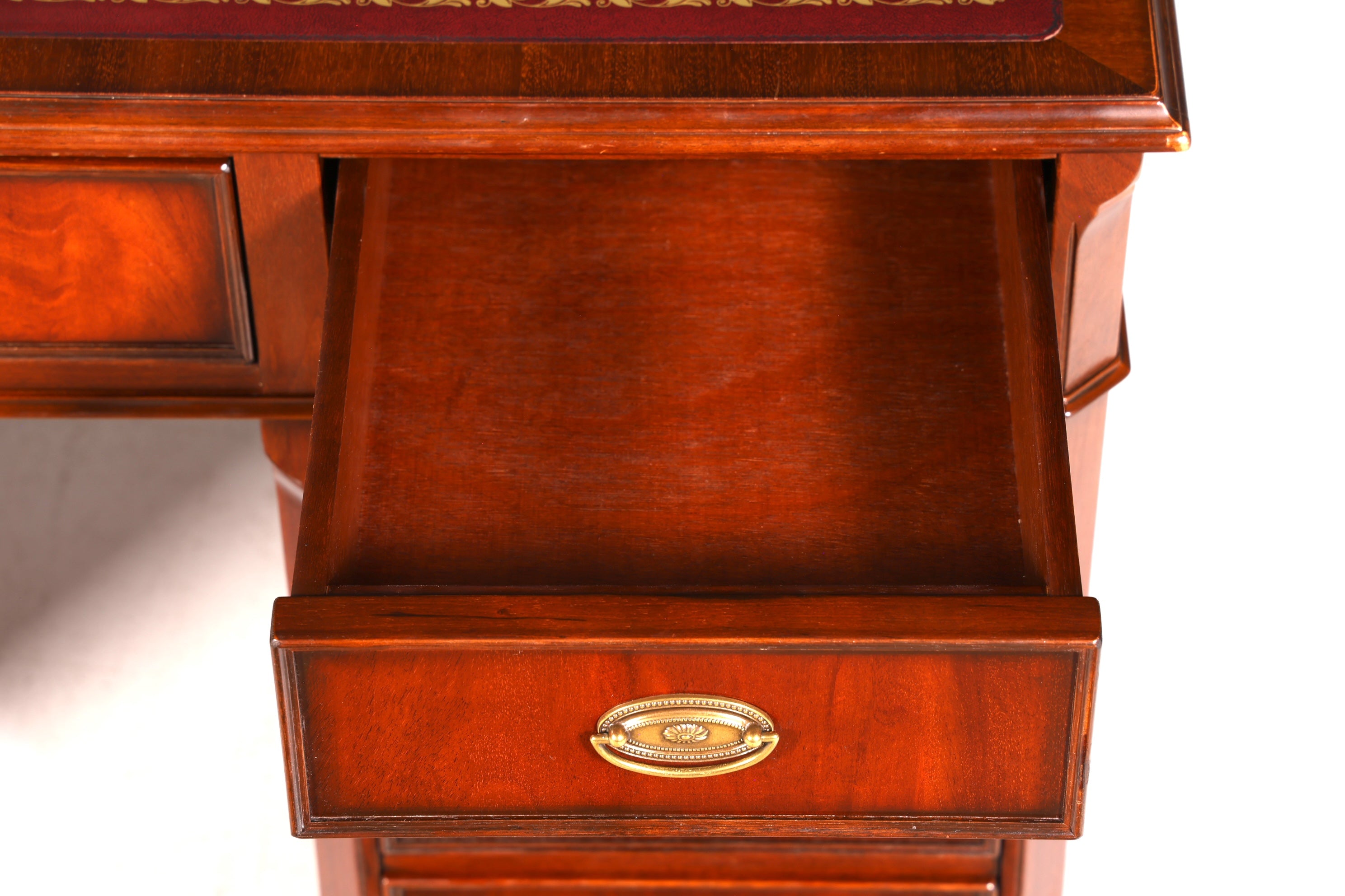 Wunderschöner Original Heldense Englischer Schreibtisch Echt Lederauflage Bürotisch Antik Office Desk