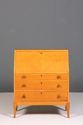 F226 Finish cm Schlichter Mid Century Sekretär Vintage Schreibmöbel echt Holz Kommode Office Secretary