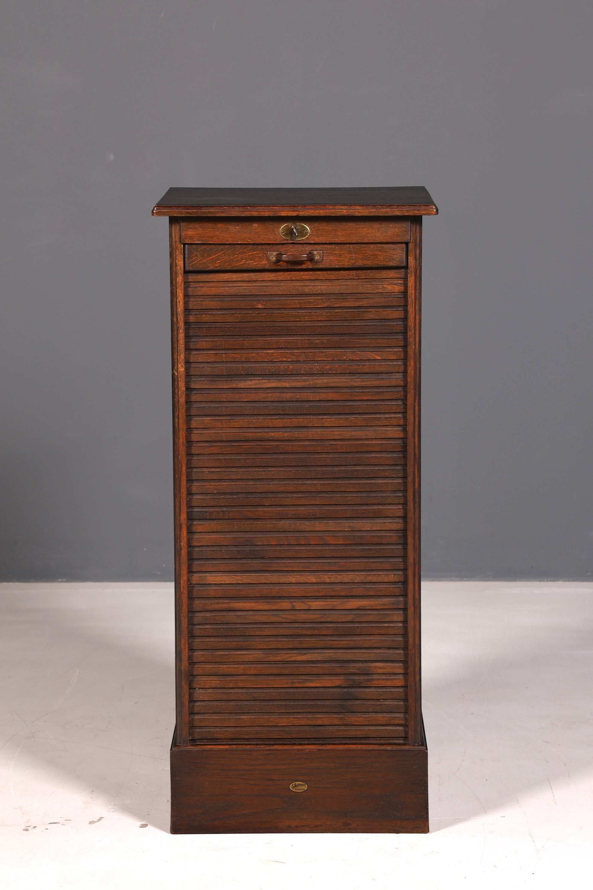 Schlichter Bauhaus Rollladenschrank Jalousieschrank Aktenschrank Art Deco Büroschrank Antik Vintage
