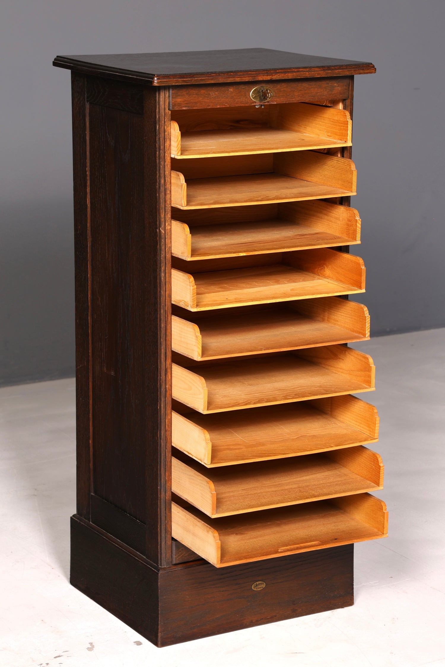 Schlichter Bauhaus Rollladenschrank Jalousieschrank Aktenschrank Art Deco Büroschrank Antik Vintage