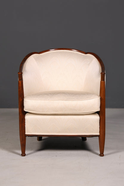 Elegant Art Deco fauteuil, clubfauteuil, loungestoel, fauteuil met armleuningen, vintage fauteuil, gestoffeerde fauteuil, 2 van 2
