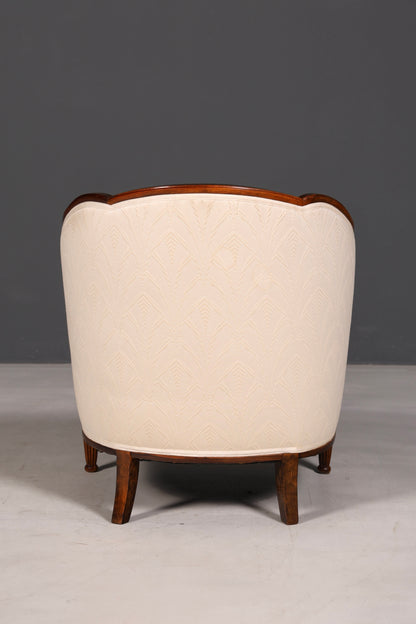 Elegant Art Deco fauteuil, clubfauteuil, loungestoel, fauteuil met armleuningen, vintage fauteuil, gestoffeerde fauteuil, 2 van 2