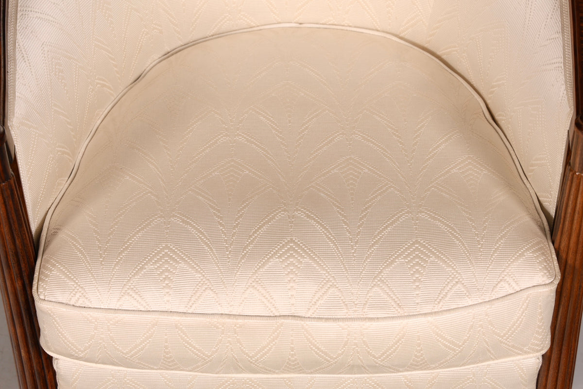 Elegant Art Deco fauteuil, clubfauteuil, loungestoel, fauteuil met armleuningen, vintage fauteuil, gestoffeerde fauteuil, 2 van 2