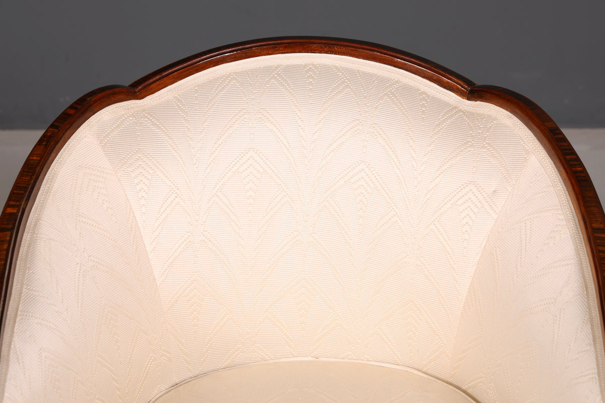 Elegant Art Deco fauteuil, clubfauteuil, loungestoel, fauteuil met armleuningen, vintage fauteuil, gestoffeerde fauteuil, 2 van 2